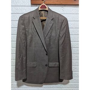 Chaps Men's Brown Long-Sleeve Notch Lapel Warm Weather Weight Blazer Size 44
